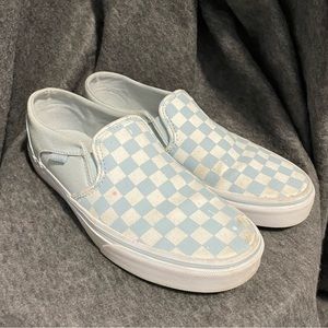 Women’s Blue Checkered Vans
